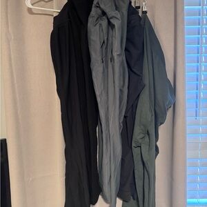 Set of Black, Gray, and Green Pants